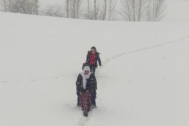 Şırnak'ta ekipler hasta yaşlı kadını hastaneye ulaştırmak için seferber oldu